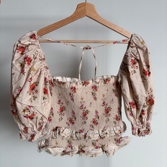 NWT V. Chapman Leilani Top + Linnea Skirt Set in Natural Dainty Floral Sz 2 - Picture 8 of 13